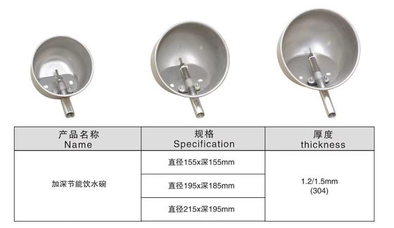 175mm Pig Water Bowl Auto Refill Water Bowl Anti Rust Durable