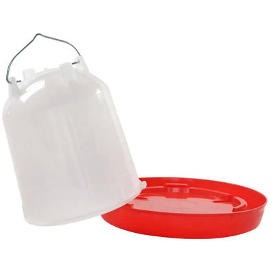 New Type Red Chicken Drinker With Leg Water Bucket Manual Poultry Feeder And Drinker Farming Equipment