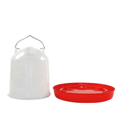 New Type Red Chicken Drinker With Leg Water Bucket Manual Poultry Feeder And Drinker Farming Equipment