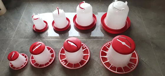 New Type Red Chicken Drinker With Leg Water Bucket Manual Poultry Feeder And Drinker Farming Equipment