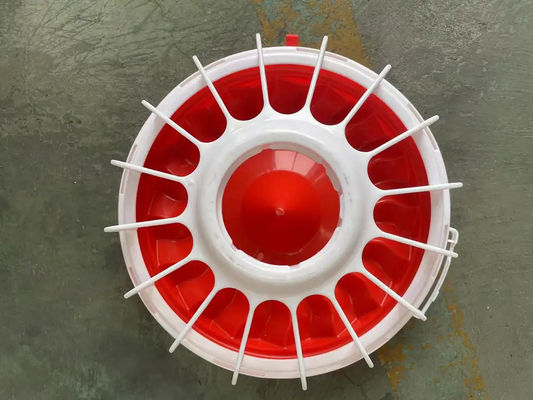 Plastic Broiler Chicken Feeder Chicken Feeding Line Parts White Red