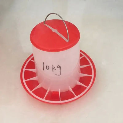 10kg Chicken Feeder Automatic Chicken Feeding System Yellow Red