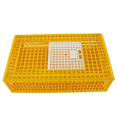 Farm Plastic Poultry Transport Crates Yellow Chicken Carrier Cage