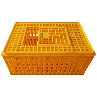 Farm Plastic Poultry Transport Crates Yellow Chicken Carrier Cage