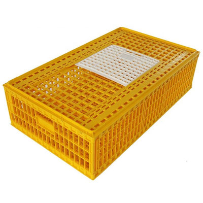 Farm Plastic Poultry Transport Crates Yellow Chicken Carrier Cage