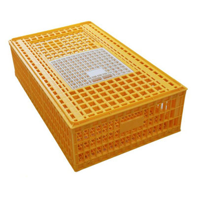 Farm Plastic Poultry Transport Crates Yellow Chicken Carrier Cage