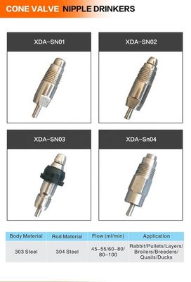 Poultry Chicken PVC water nipple drinker Square Pipe for Poultry broiler duck quail farm drinking system