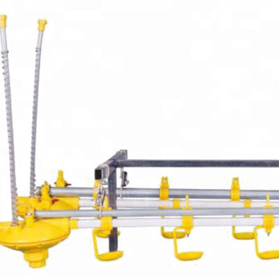 Yellow Poultry Auto Drinker System Broiler Nipple Drinker With Cup