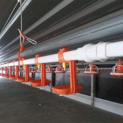 120L Pan Feeding System For Broiler Chicken Pan Feeder Yellow Red