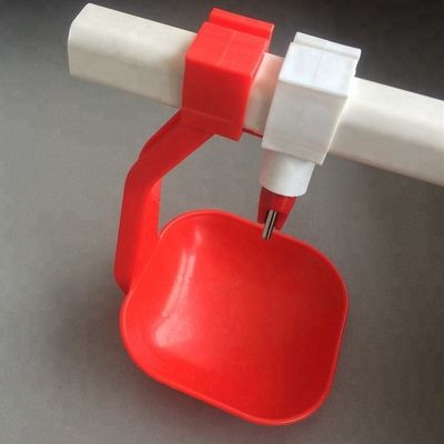 Customizable Nipple Drinker With Cup Poultry Chicken Nipple Cups Red