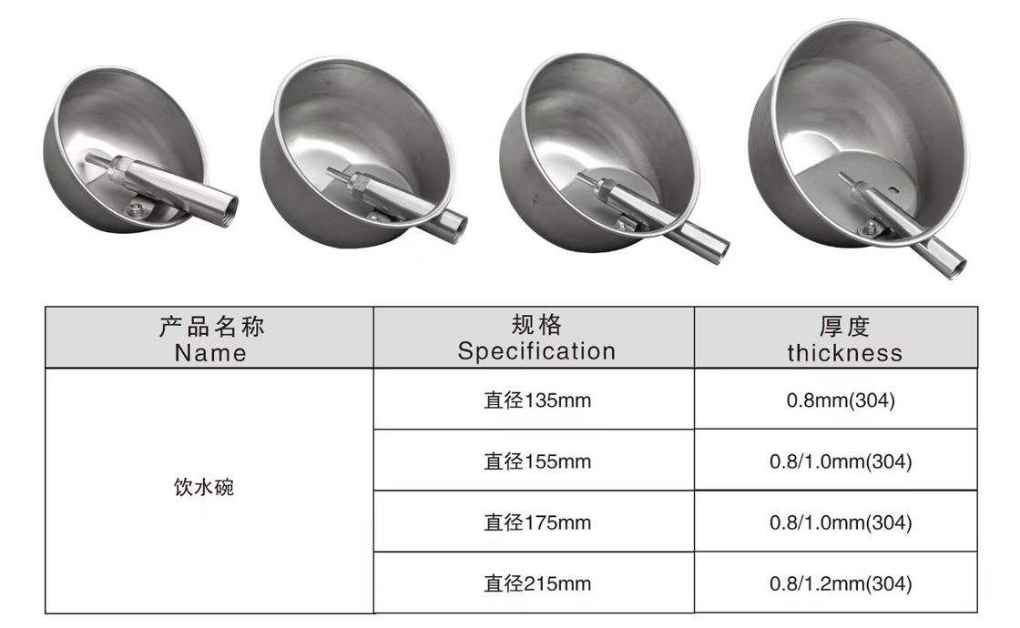 175mm Pig Water Bowl Auto Refill Water Bowl Anti Rust Durable