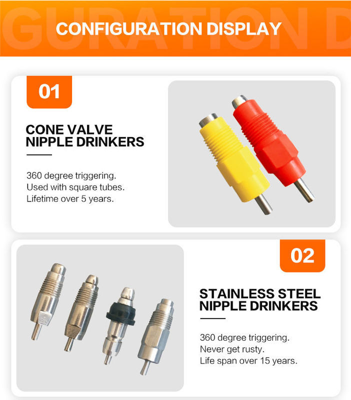Detachable Automatic chicken nipple drinker automatic Water Stainless Steel Nipple Drinker