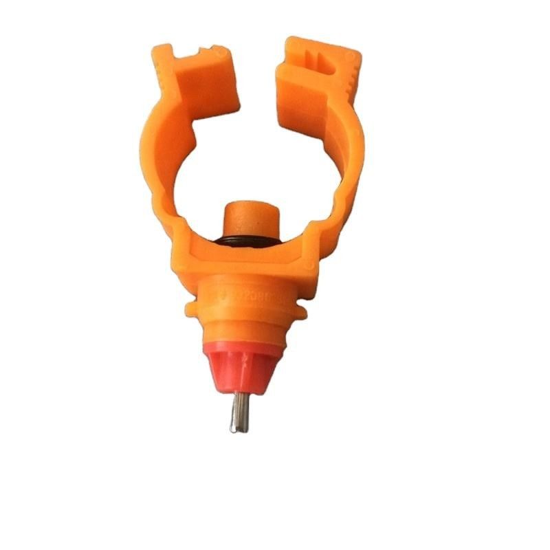 360 Degree Poultry Feeder Drinker Orange Poultry Farm Nipple Drinker