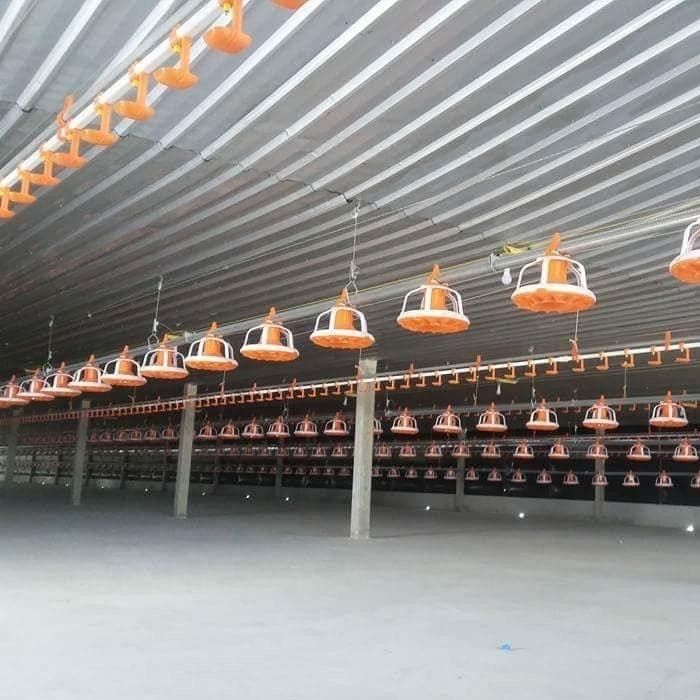 120L Pan Feeding System For Broiler Chicken Pan Feeder Yellow Red