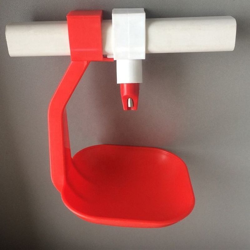 Customizable Nipple Drinker With Cup Poultry Chicken Nipple Cups Red