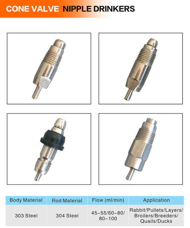 Detachable Automatic chicken nipple drinker automatic Water Stainless Steel Nipple Drinker for cage